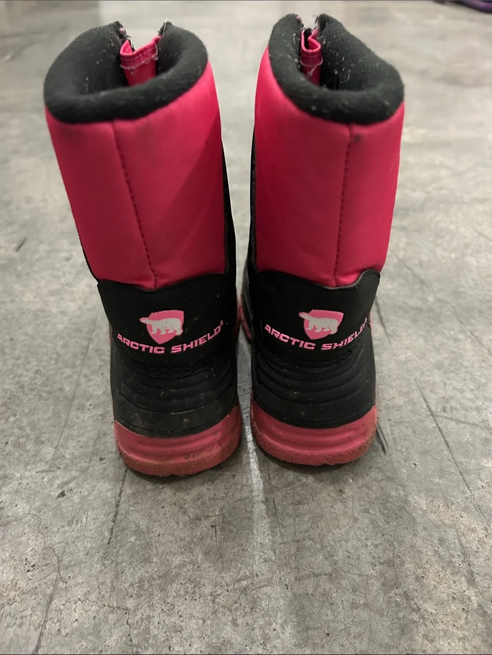 Girls Insulated Winter Boots in Black and Pink and Gray Booties